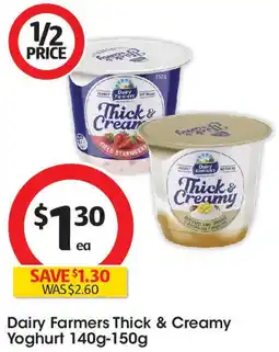 Coles Dairy Farmers Thick & Creamy Yoghurt offer