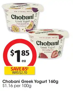 Coles Chobani Greek Yogurt offer