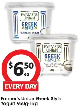 Coles Farmer's Union Greek Style Yogurt offer