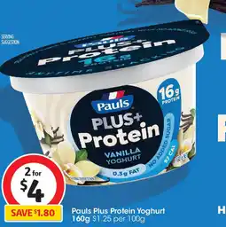 Coles Pauls Plus Protein Yoghurt offer