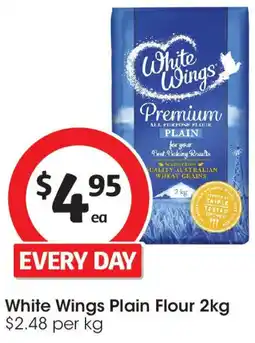 Coles White Wings Plain Flour 2kg $2.48 per kg offer