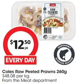 Coles Coles Raw Peeled Prawns offer