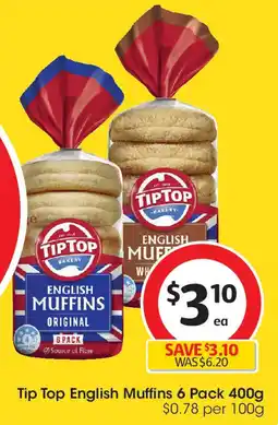 Tip Top English Muffins 6 Pack