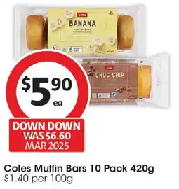 Coles Coles Muffin Bars 10 Pack offer