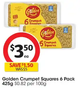 Coles Golden Crumpet Squares 6 Pack offer