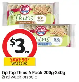 Coles Tip Top Thins 6 Pack offer
