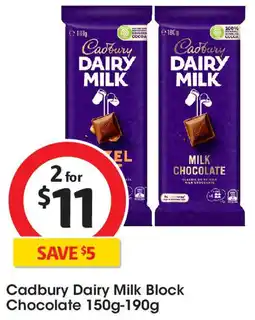 Coles Cadbury Dairy Milk Block MILK CHOCOLATE offer