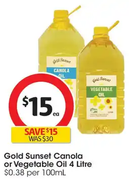 Coles Gold Sunset Canola or Vegetable Oil offer