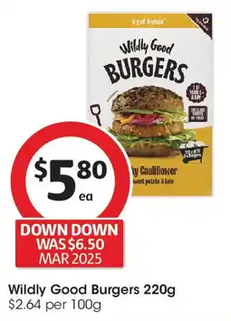 Coles Wildly Good Burgers offer
