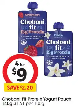 Coles Chobani Fit Protein Yogurt Pouch offer