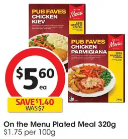Coles On the Menu Plated Meal offer