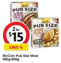 Coles McCain Pub Size Meal offer
