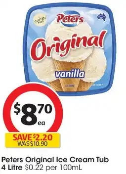 Coles Peters Original Ice Cream Tub offer