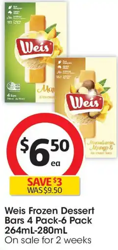Coles Weis Frozen Dessert Bars 4 Pack-6 Pack offer
