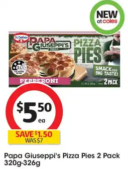 Coles Papa Giuseppi's Pizza Pies 2 Pack offer