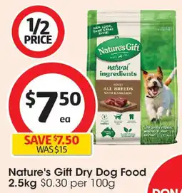 Coles Nature's Gift Dry Dog Food offer