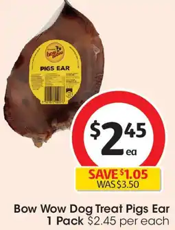 Coles Bow Wow Dog Treat Pigs Ear 1 Pack offer