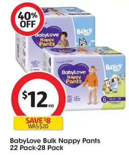 Coles BabyLove Bulk Nappy Pants 22 Pack-28 Pack offer