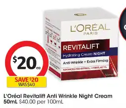 Coles L'Oréal Revitalift Anti Wrinkle Night Cream offer