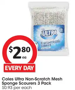 Coles Coles Ultra Non-Scratch Mesh Sponge Scourers 3 Pack offer