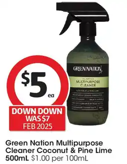 Coles Green Nation Multipurpose Cleaner Coconut & Pine Lime offer