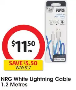 Coles NRG White Lightning Cable offer