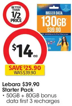 Coles Lebara Starter Pack offer