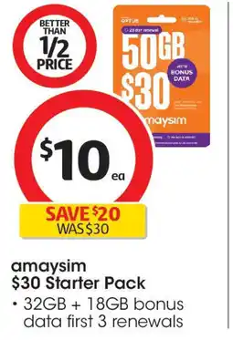 Coles amaysim Starter Pack offer