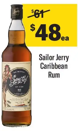 Coles Sailor Jerry Caribbean Rum offer