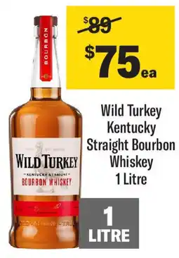 Coles Wild Turkey Kentucky Straight Bourbon Wild Turkey Kentucky Straight Bourbon Whiskey 1 Litre offer