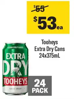 Coles Tooheys Extra Dry Cans offer