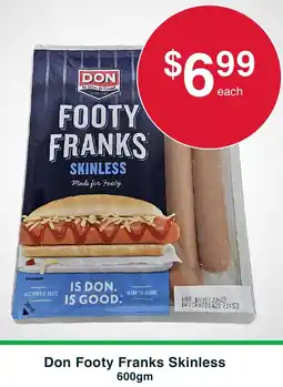 Australian Butchers Don Footy Franks Skinless offer