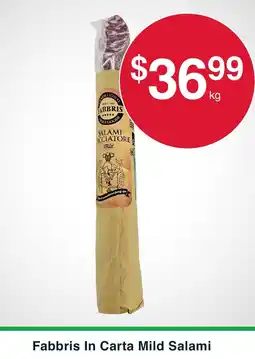Australian Butchers Fabbris In Carta Mild Salami offer