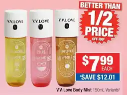 Direct Chemist Outlet V.V. Love Body Mist Variants offer