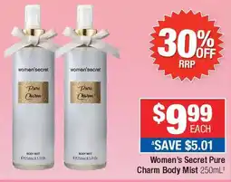 Direct Chemist Outlet Women's Secret Pure Charm Body Mist offer
