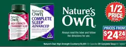 Direct Chemist Outlet Nature's Own High Strength Cranberry 50,000 30 Capsules OR Complete Sleep 60 Tablets offer