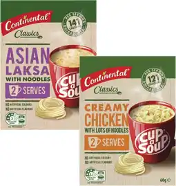 Coles Continental Cup a Soup 2 Serves 50g-75g offer