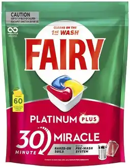 Coles Fairy Platinum Dishwashing Tablets 60 Pack offer