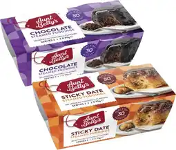 Coles Aunt Betty's Pudding 2 Pack 190g-220g offer