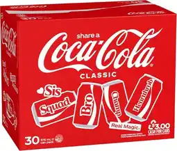 Coles Coca-Cola Soft Drink 30x375mL offer
