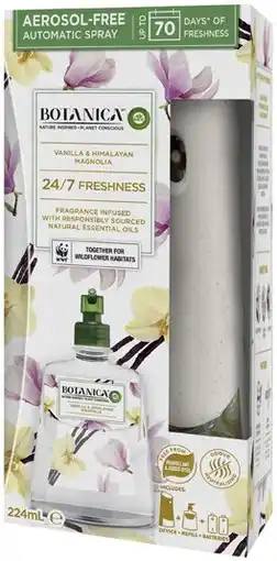 Coles Botanica by Air Wick Aerosol-Free Automatic Spray Kit 224mL offer