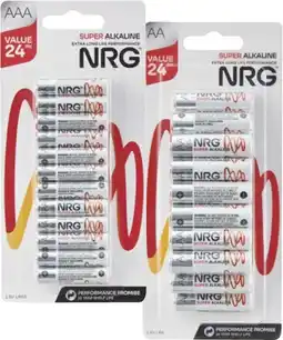 Coles NRG Batteries AA or AAA 24 Pack offer