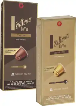 Coles Vittoria Nespresso Compatible Coffee Capsules 10 Pack offer