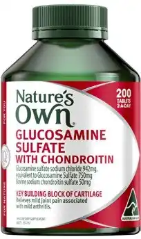 Coles Nature's Own Glucosamine Sulfate With Chondroitin Tablets 200 Pack offer