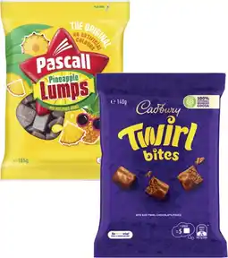 Coles Cadbury or Europe Bites 120g-160g or Pascall Choc Bites 160g-185g offer