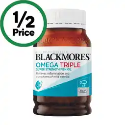 Woolworths Blackmores Omega Triple Super Strength Fish Oil Capsules Pk 150 offer