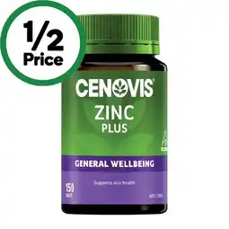 Woolworths Cenovis Zinc Plus Tablets Pk 150 offer
