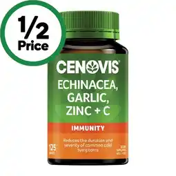 Woolworths Cenovis Echinacea, Garlic, Zinc + C Tablets Pk 125 offer