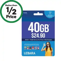 Woolworths Lebara $24.90 Starter Pack offer