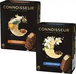 Coles Connoisseur Ice Cream Sticks 4 Pack-6 Pack 360mL-400mL offer